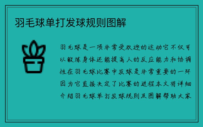 羽毛球单打发球规则图解